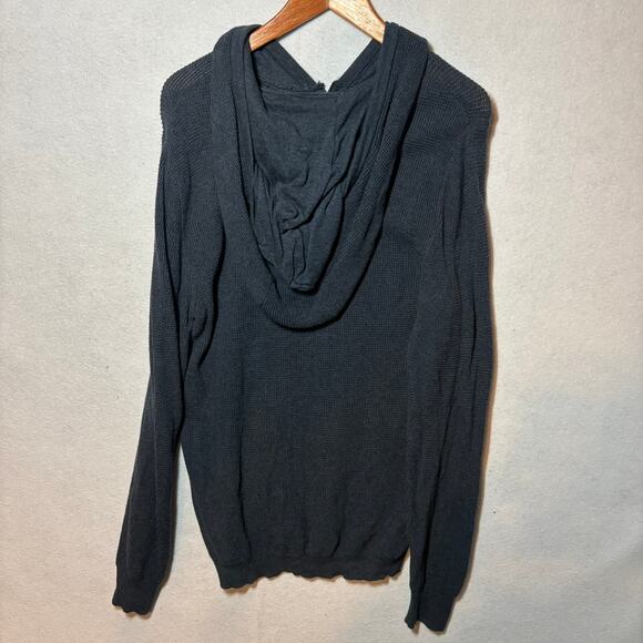 Flag & Anthem Henley Hooded Mens Size XL Stretch Sweaters Sweatshirt Cotton Navy - Picture 2 of 8